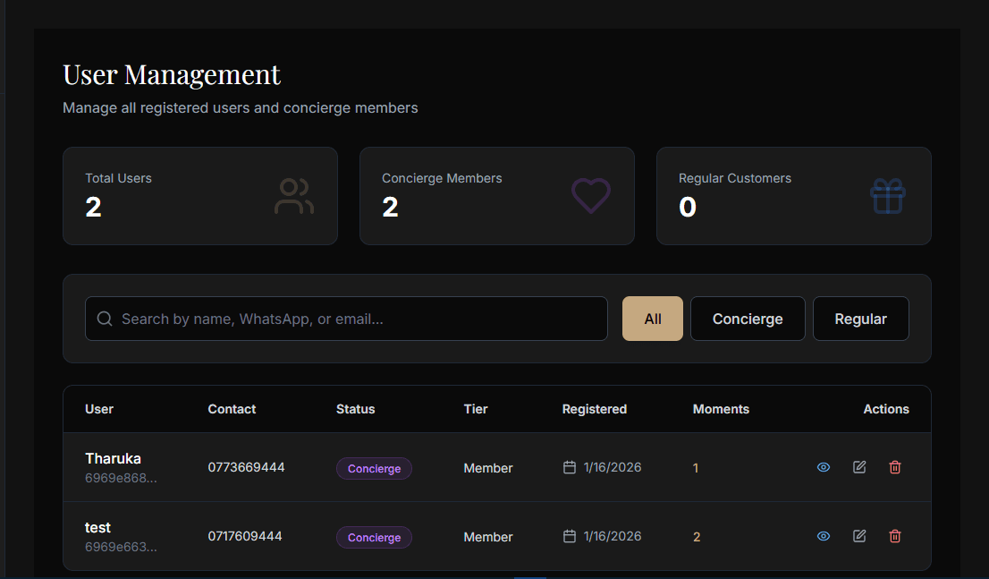  Admin Dashboard & Life Moments Concierge screenshot 6