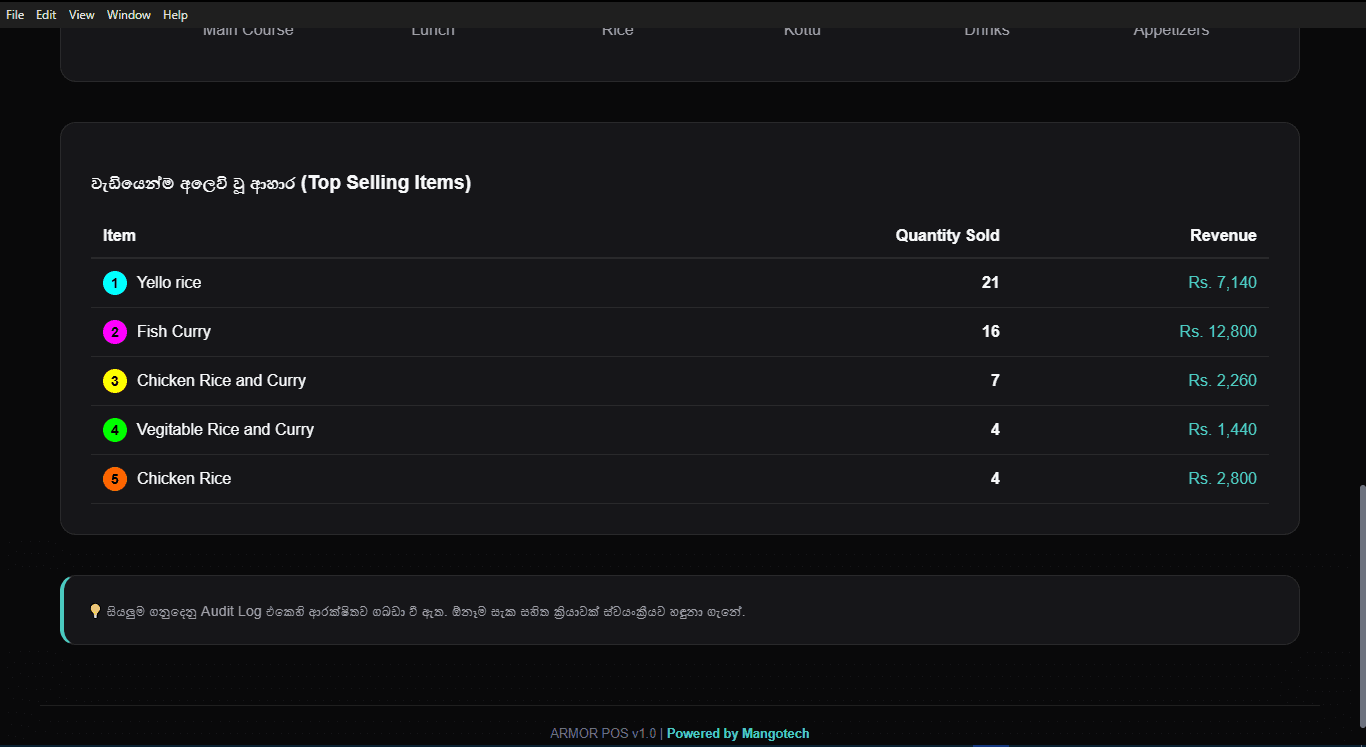 ArmorPOS: High-Performance Offline-First POS Solution for Small Restaurants screenshot 13